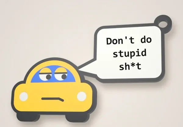“Bored Car” Keychain with Your Text – photo 1