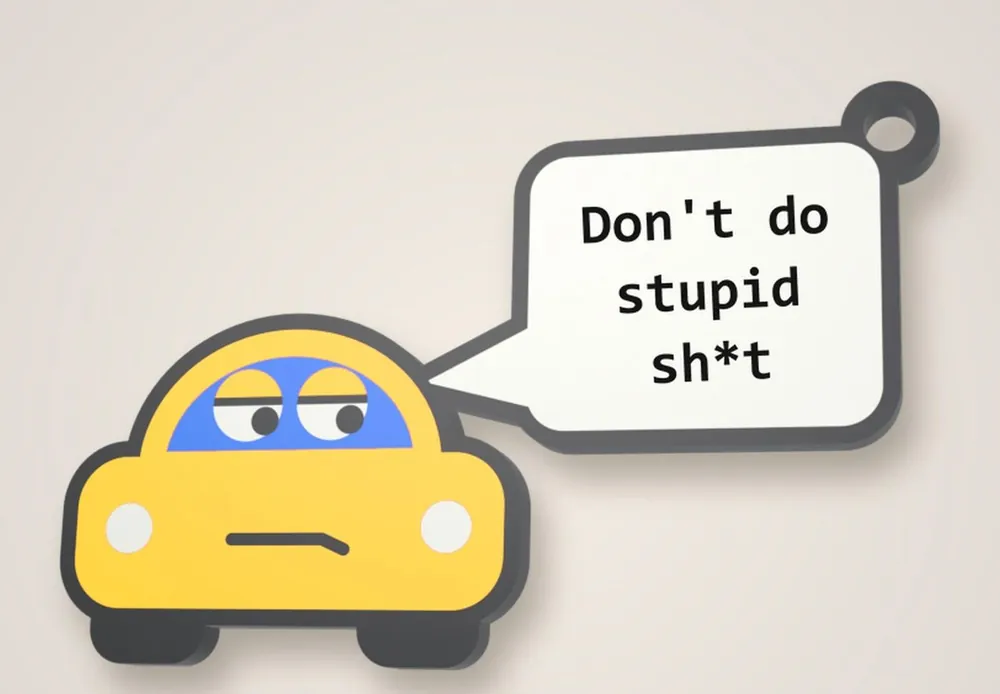“Bored Car” Keychain with Your Text